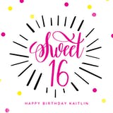 Modern Sweet 16 - Tarjeta De Cumpleaños